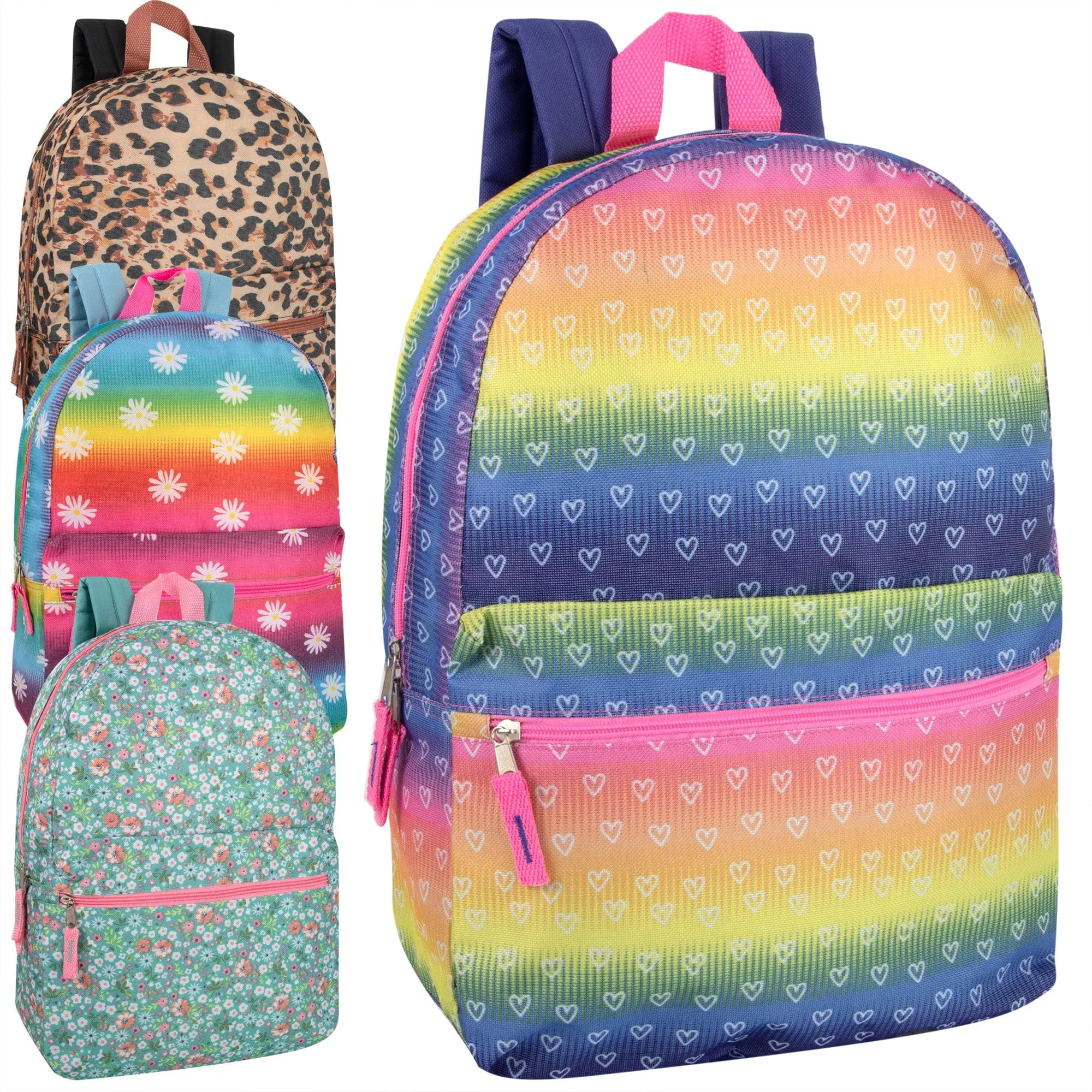 17 Inch Kids Printed Backpacks - Girls Assortment