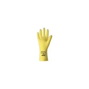 198-7 Ansell Fl100 Gloves,185749,Lemon Yellow,Fishscale Grip,17 Mil,12",Size 7