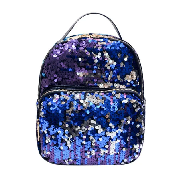 2017 popular Women Fashion School Style Sequins Travel Satchel School Bag Backpack Bag gift wholesale A3000