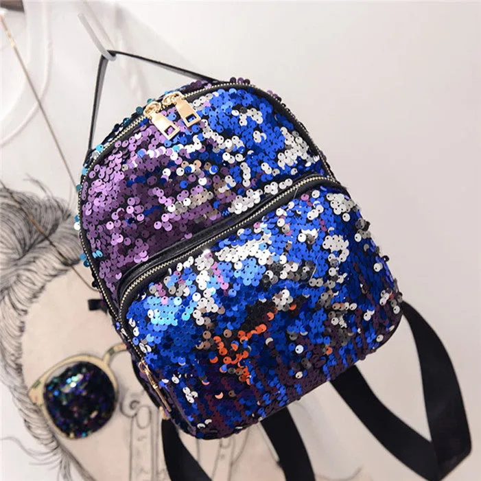 2017 popular Women Fashion School Style Sequins Travel Satchel School Bag Backpack Bag gift wholesale A3000