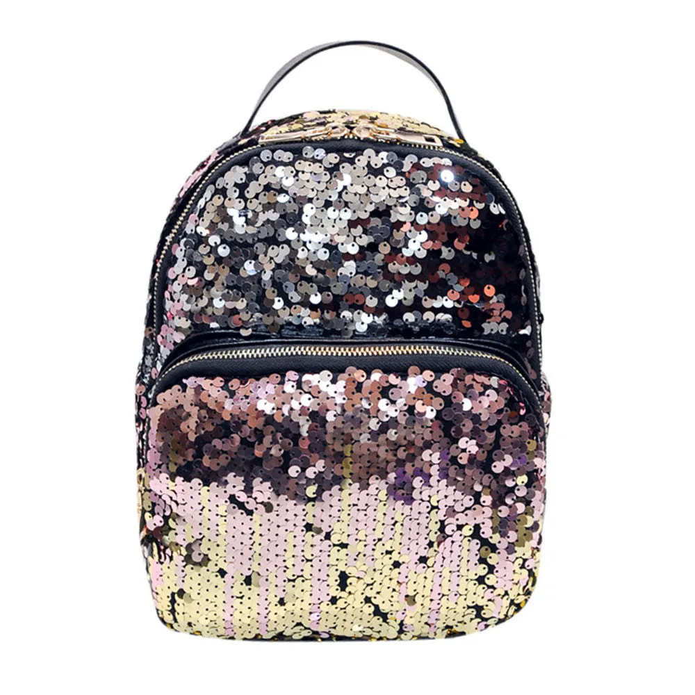 2017 popular Women Fashion School Style Sequins Travel Satchel School Bag Backpack Bag gift wholesale A3000