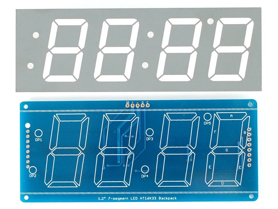 Adafruit 1.2" 4-Digit 7-Segment Display w/I2C Backpack - Yellow