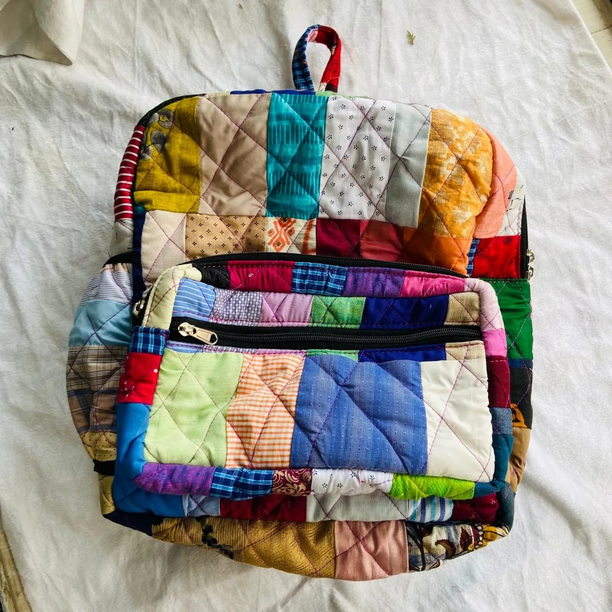 Adult Backpack/ Day Bag From Fabric Blocks