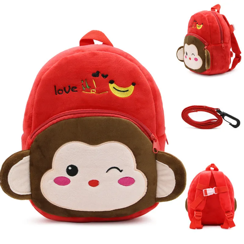 Anti-lost cute cartoon monkey kids backpack