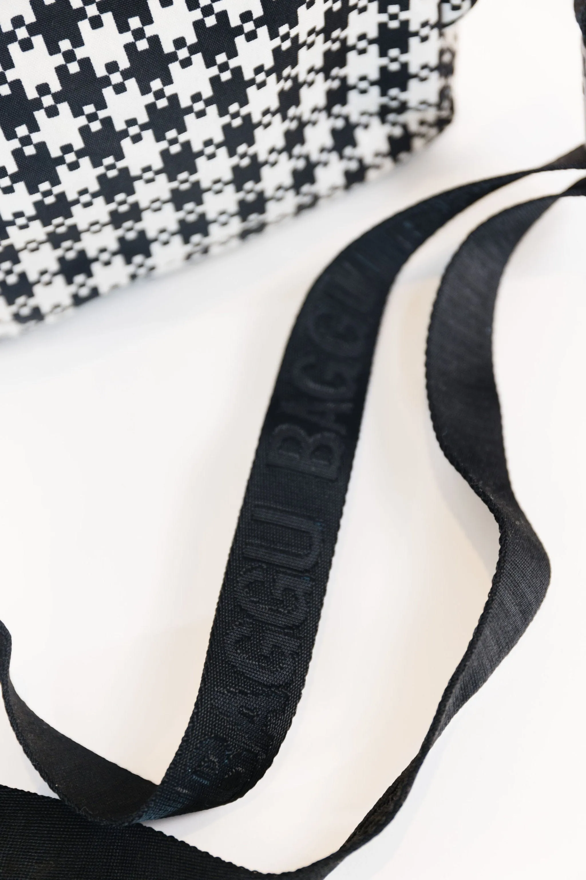 Baggu Fanny Pack in Black & White Pixel Gingham