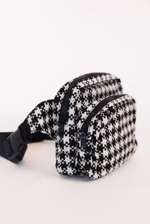 Baggu Fanny Pack in Black & White Pixel Gingham