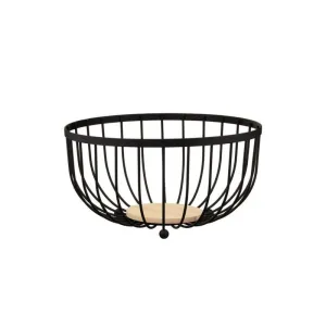 Black Fruit Basket with Wooden Base (Copy)