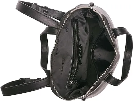 Calvin Klein Women's Zina Zip Backpack, Black/Silver