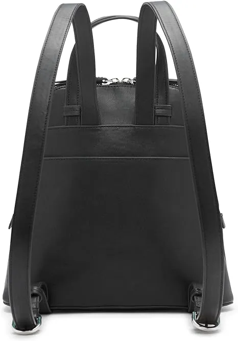 Calvin Klein Women's Zina Zip Backpack, Black/Silver