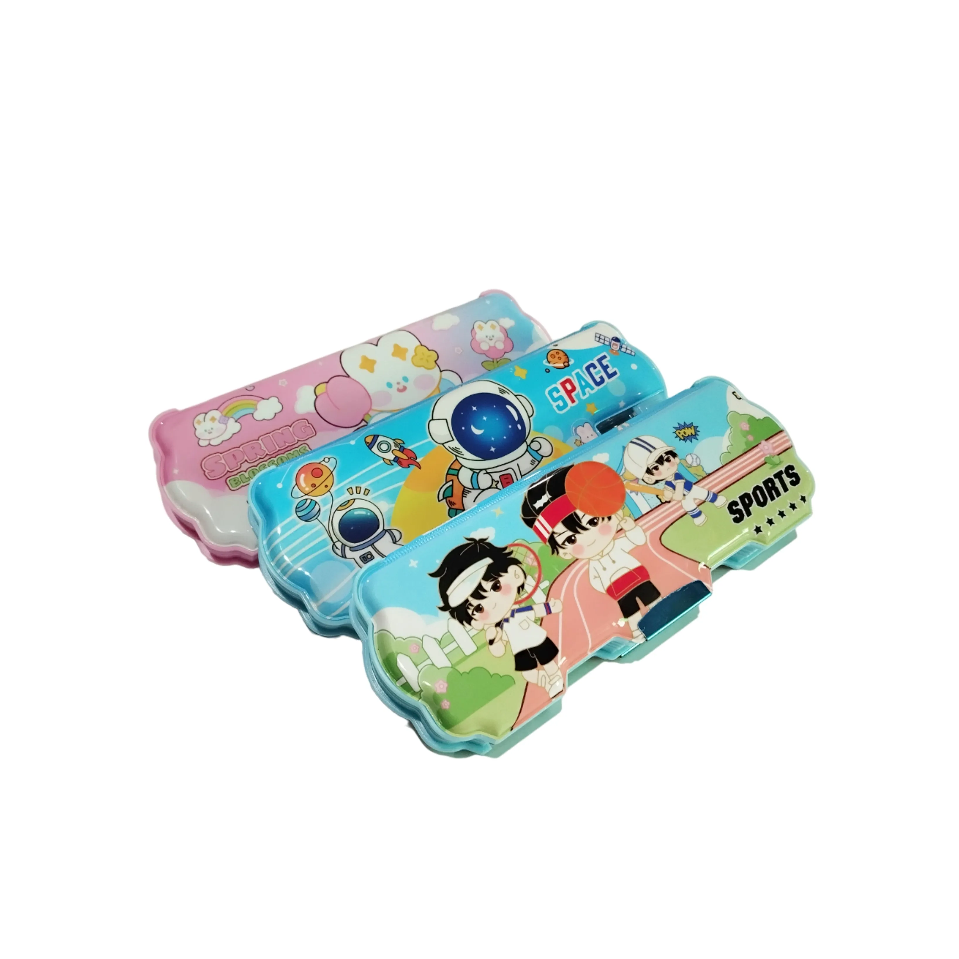 Cartoon Magnetic Geometry Box With Dual Sharpener for Boys & Girls