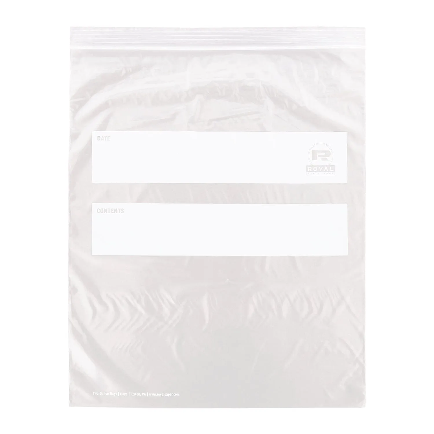 Double Zipper Two Gallon Bags, Box of 100