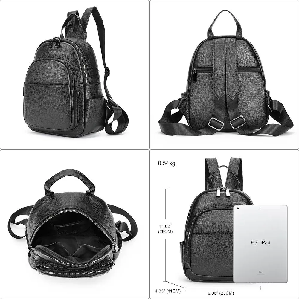 Elegant Cowhide Luxe Zipper Backpack