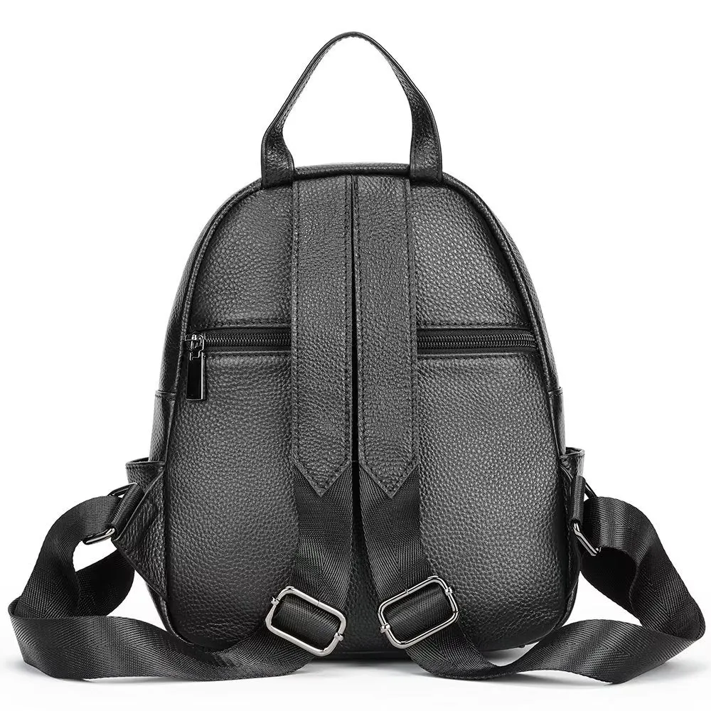 Elegant Cowhide Luxe Zipper Backpack