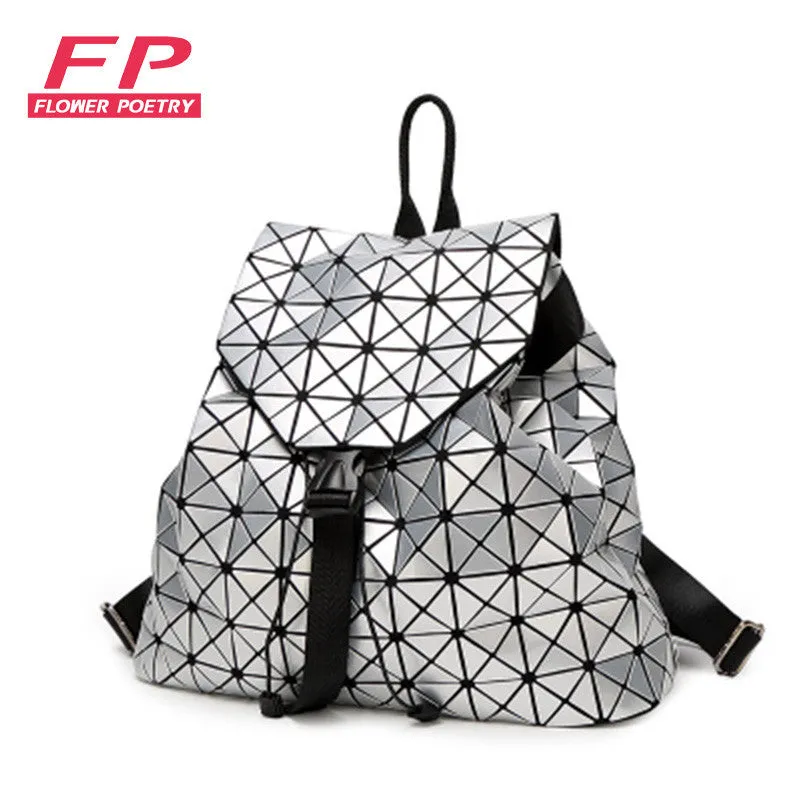 Fashion Women Drawstring Backpack Diamond Lattice Geometry Quilted Ladies Backpack Sac Bag For Teenage girl Bao Bao School Bags