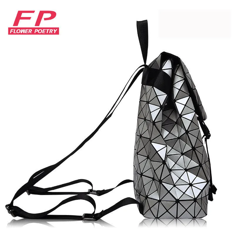 Fashion Women Drawstring Backpack Diamond Lattice Geometry Quilted Ladies Backpack Sac Bag For Teenage girl Bao Bao School Bags