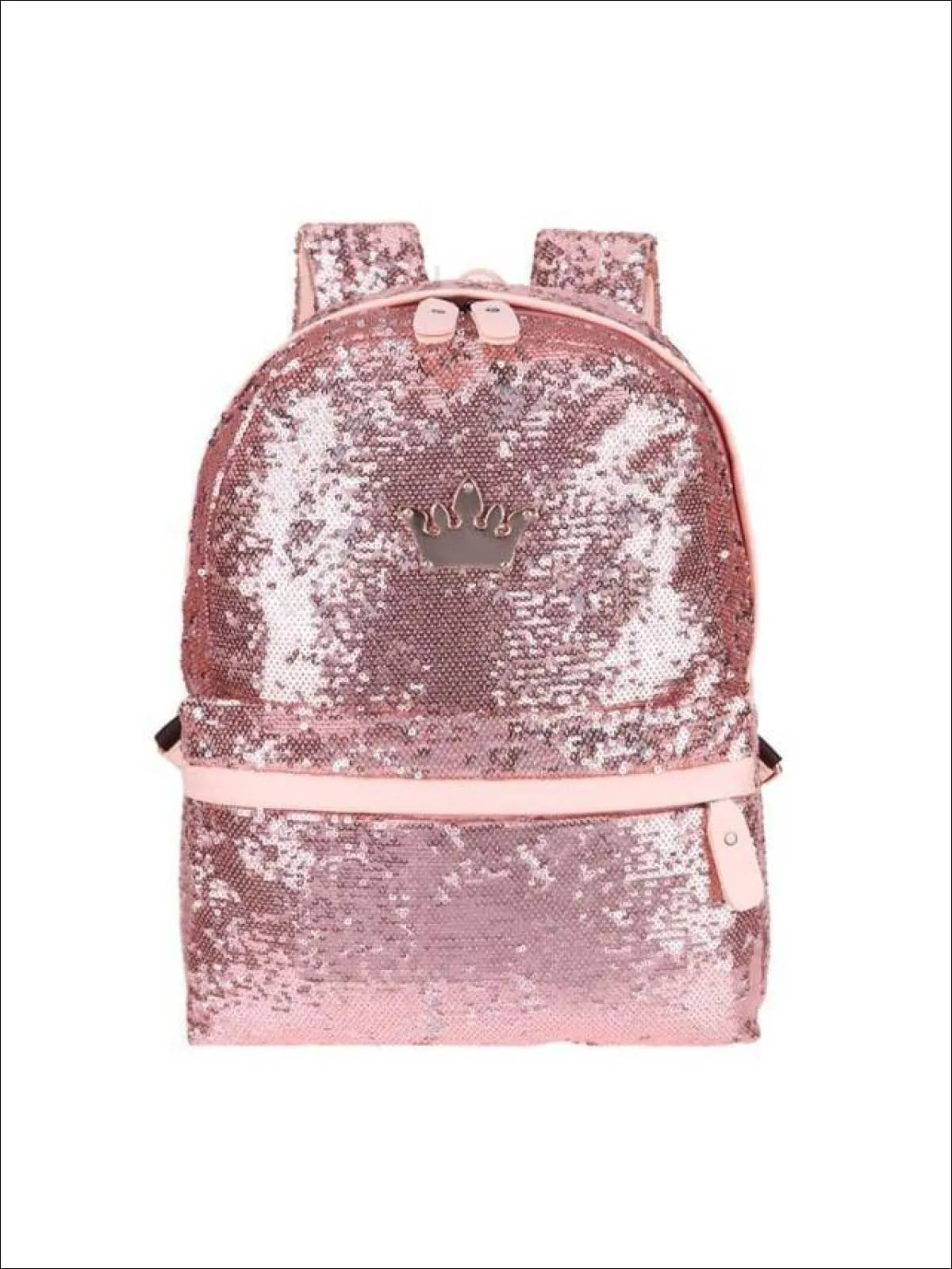 Girls 15" Sequined Backpack with Crown Applique