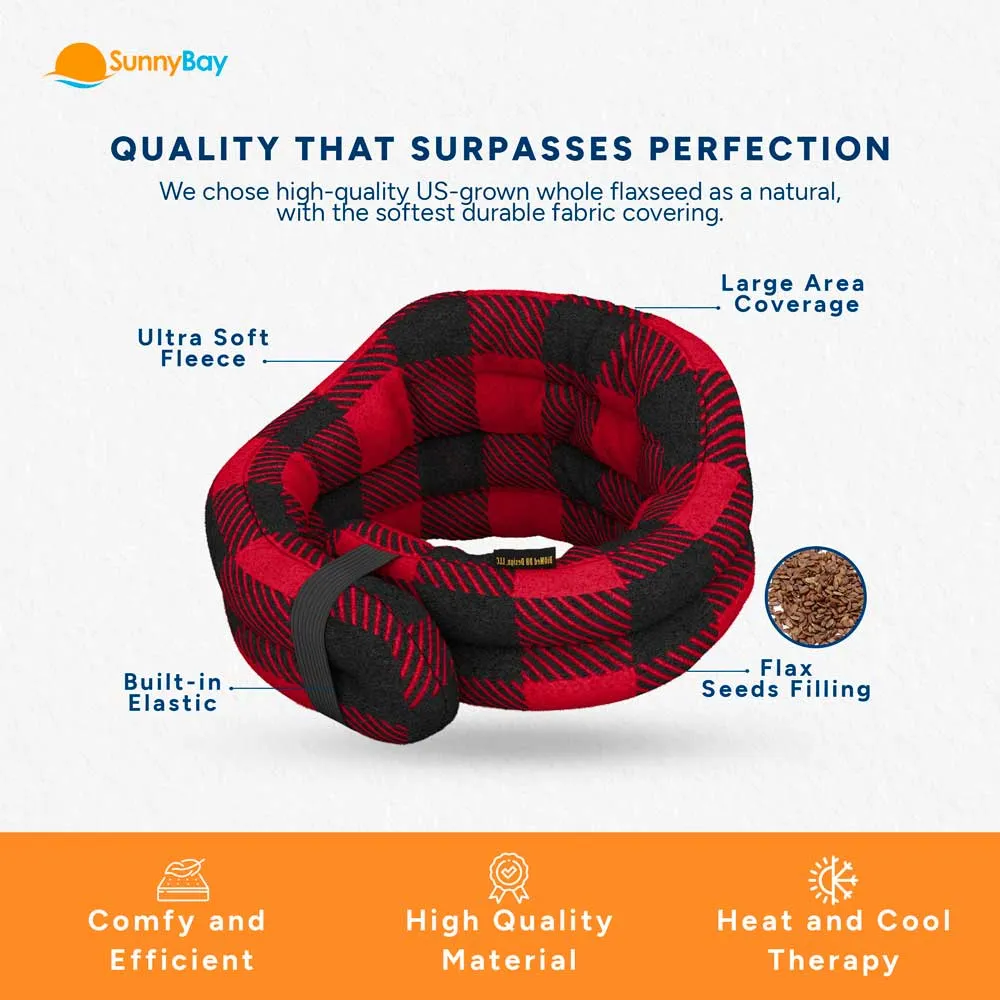 Hands-free Microwavable Neck Heating Wrap,  Buffalo Plaid