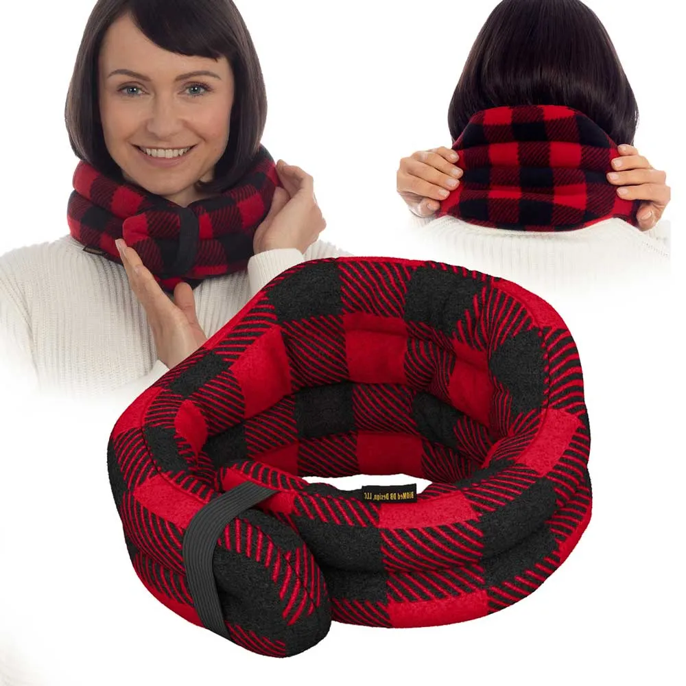 Hands-free Microwavable Neck Heating Wrap,  Buffalo Plaid