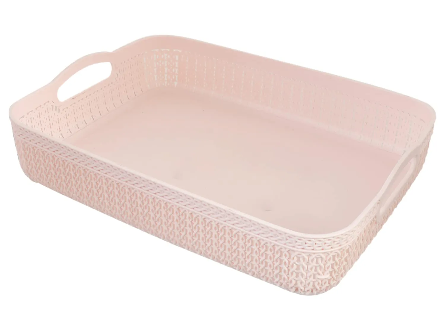 Heart Home Q-3 Multiuses Designer Unbreakable Plastic Storage Basket/Organizer/Bin For Home, Kitchen, Bathroom, Office Use (Pink)-50HH01465