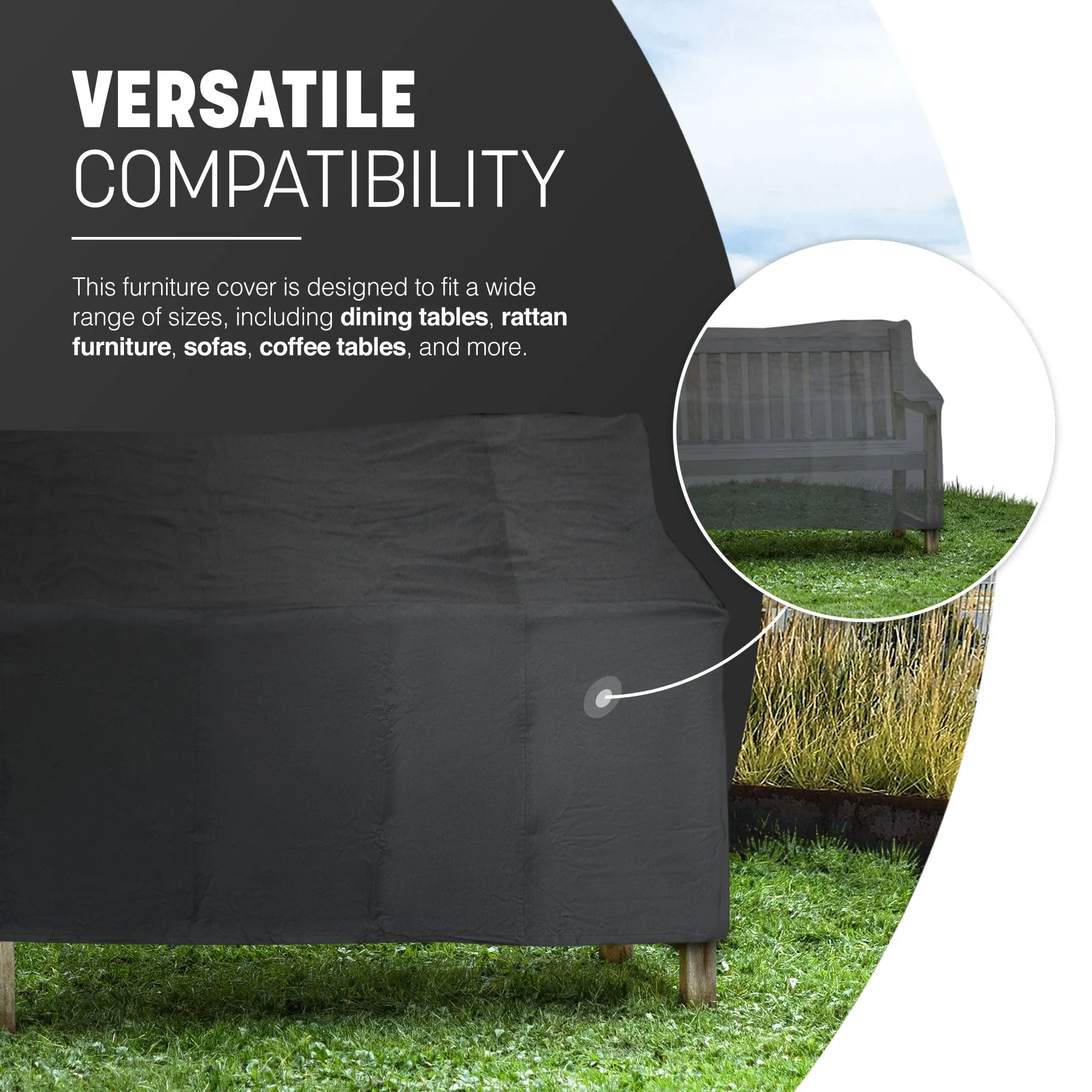 Keplin Waterproof Outdoor Furniture Cover - UV, Tear & Fade Resistant and 600D Oxford Fabric