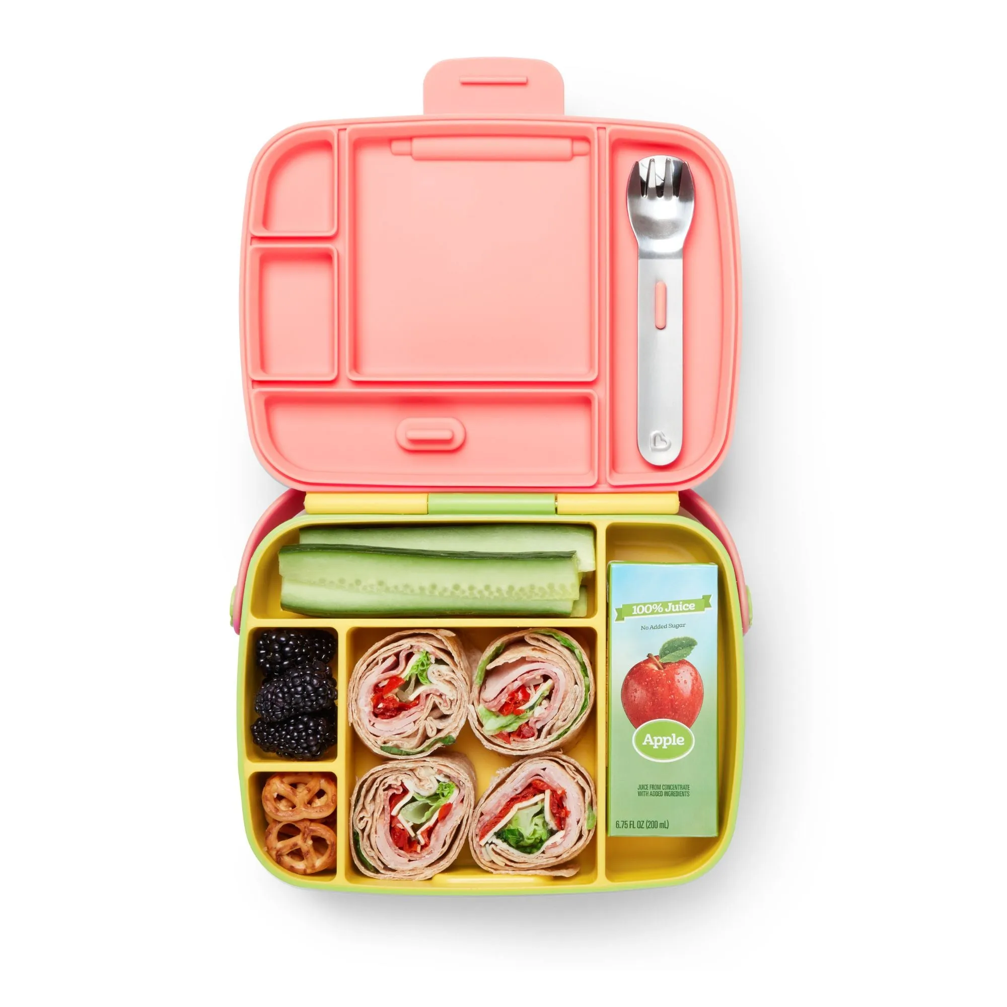 Munchkin Lunch™ Bento Box with Stainless Steel Utensils (Yellow)