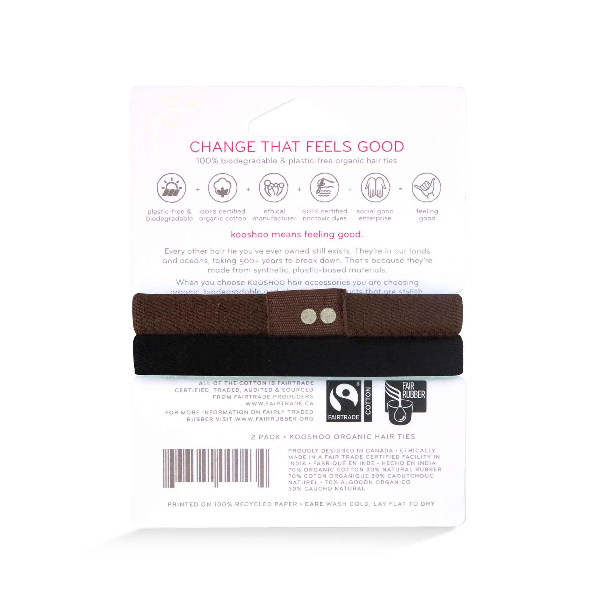 Plastic-Free Hair Ties 2-packs