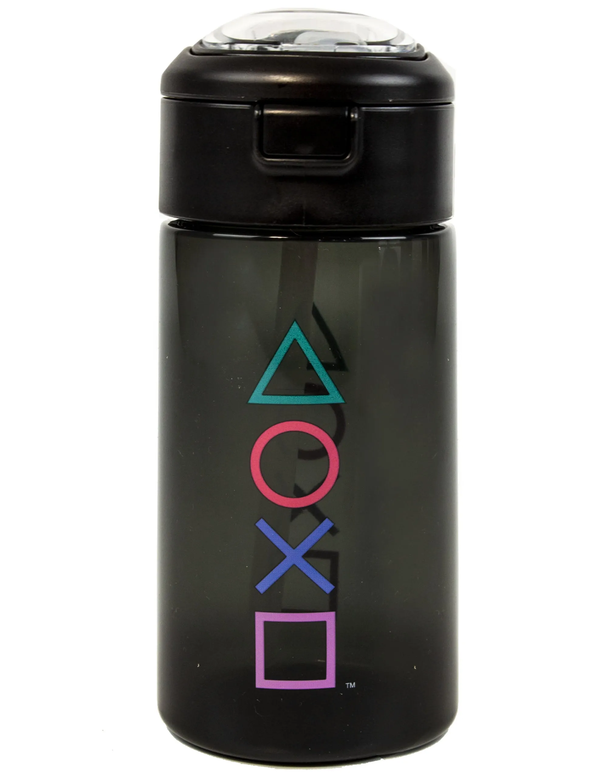 PlayStation Controller Symbols Print Womens Black Spout Water Bottle