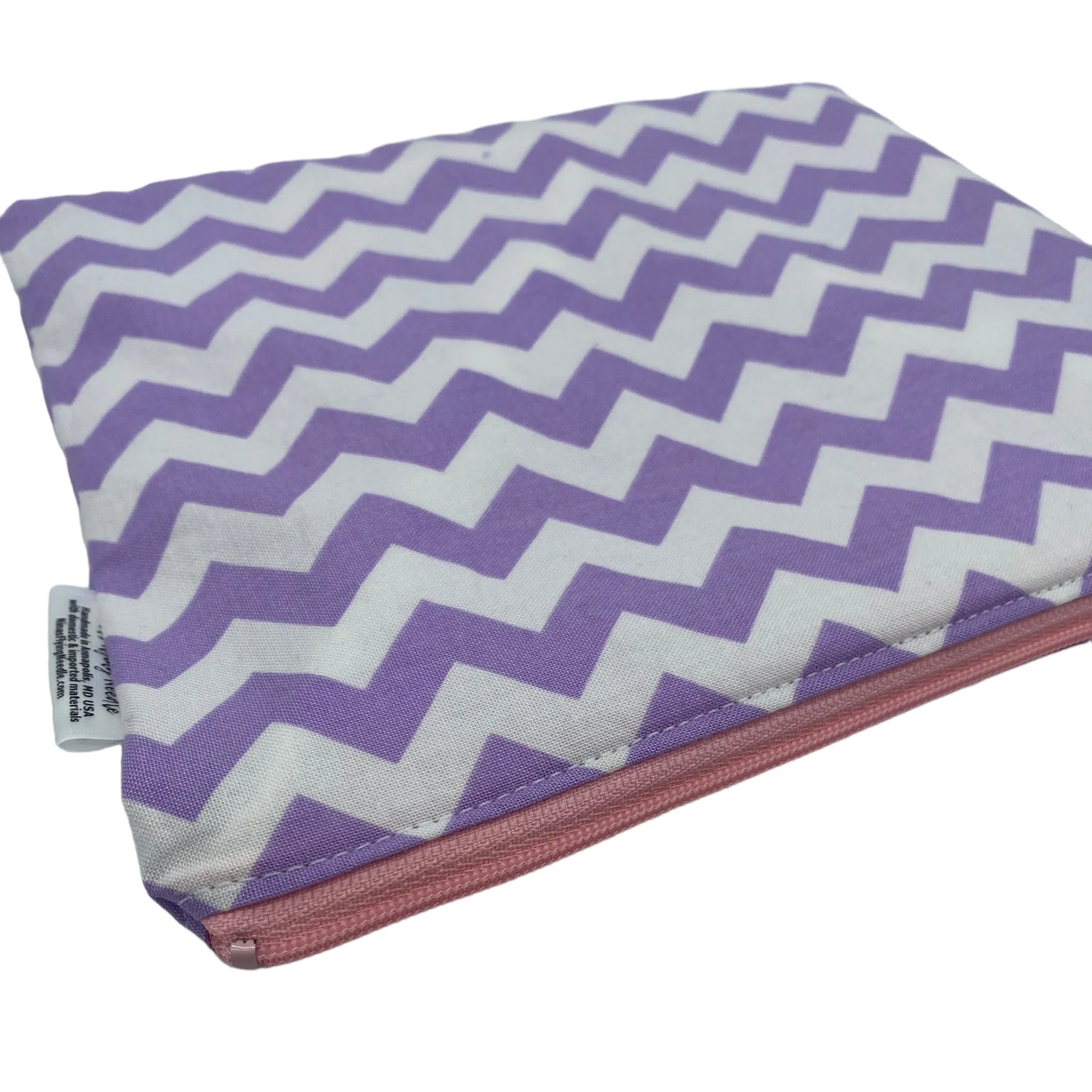 Sandwich Sized Reusable Zippered Bag Chevron Purple