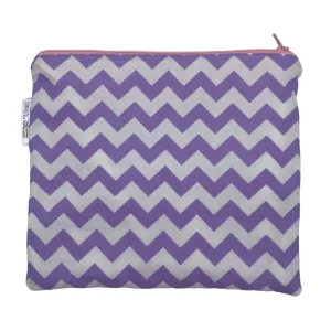 Sandwich Sized Reusable Zippered Bag Chevron Purple