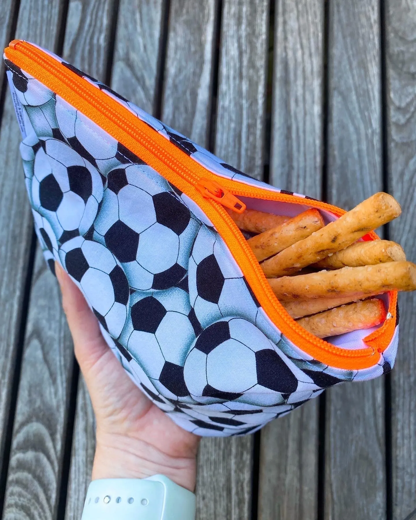 Snack Sized Reusable Zippered Bag Dogs in Park