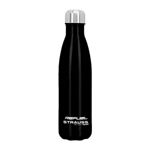 Strauss Refuel Steel Water Bottle | Leak Proof & Rust Free | Ideal for Office, Gym, Sports, Kitchen, Hiking, Trekking & Travel | Vacuum Insulated,(Black)