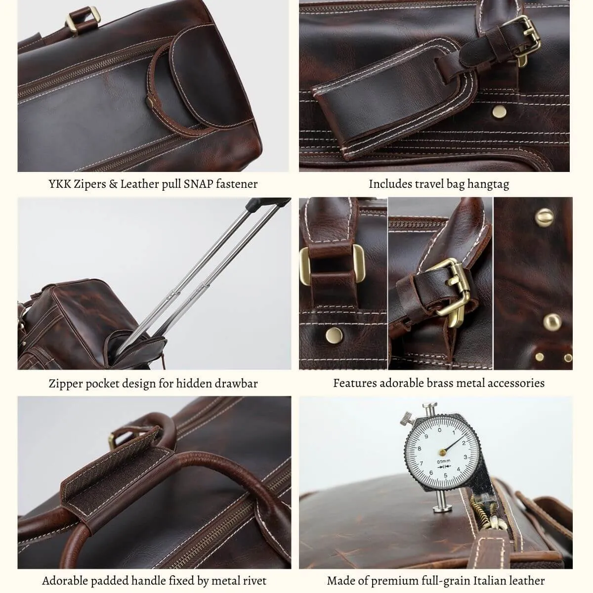 The Lawful - Leather Duffle with Wheels