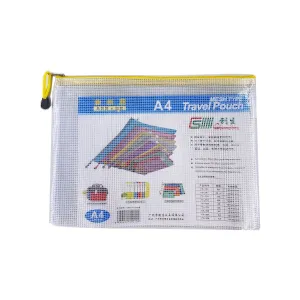 Universal Crafts Waterproof Storage Bags with Zipper - 1 Pack - 24cm x 33.2cm - White with Assorted Zip