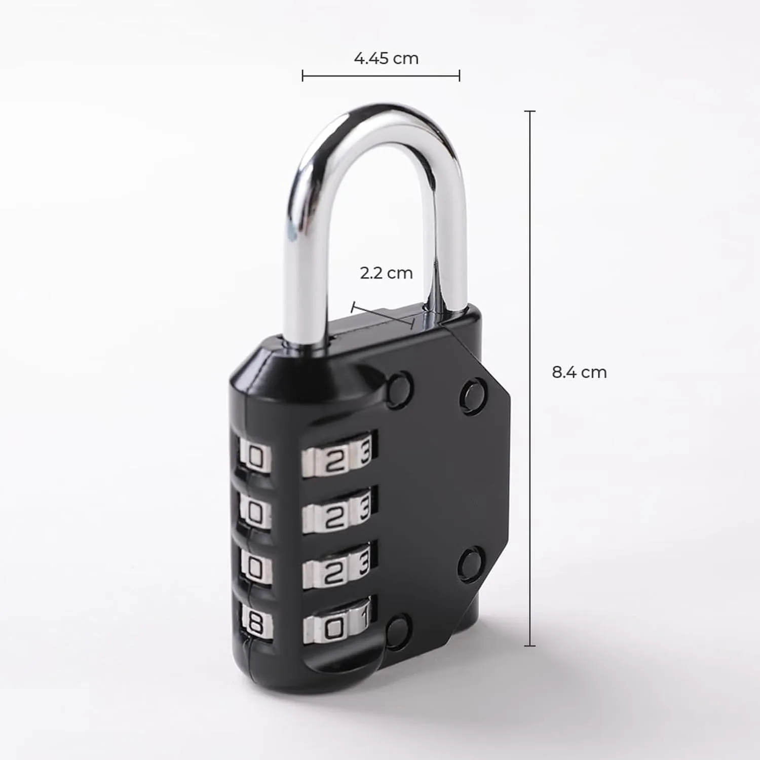 Urbane Home 4 Digit Combination Lock | Travel Lock for Briefcase | Number Lock | Padlock for Luggage | Travelling Locks for Suitcase | Gym Lock | 8023ABK | Black