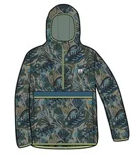 Viento Recycled Windshell Anorak - Abstract Seaweed Pistachio