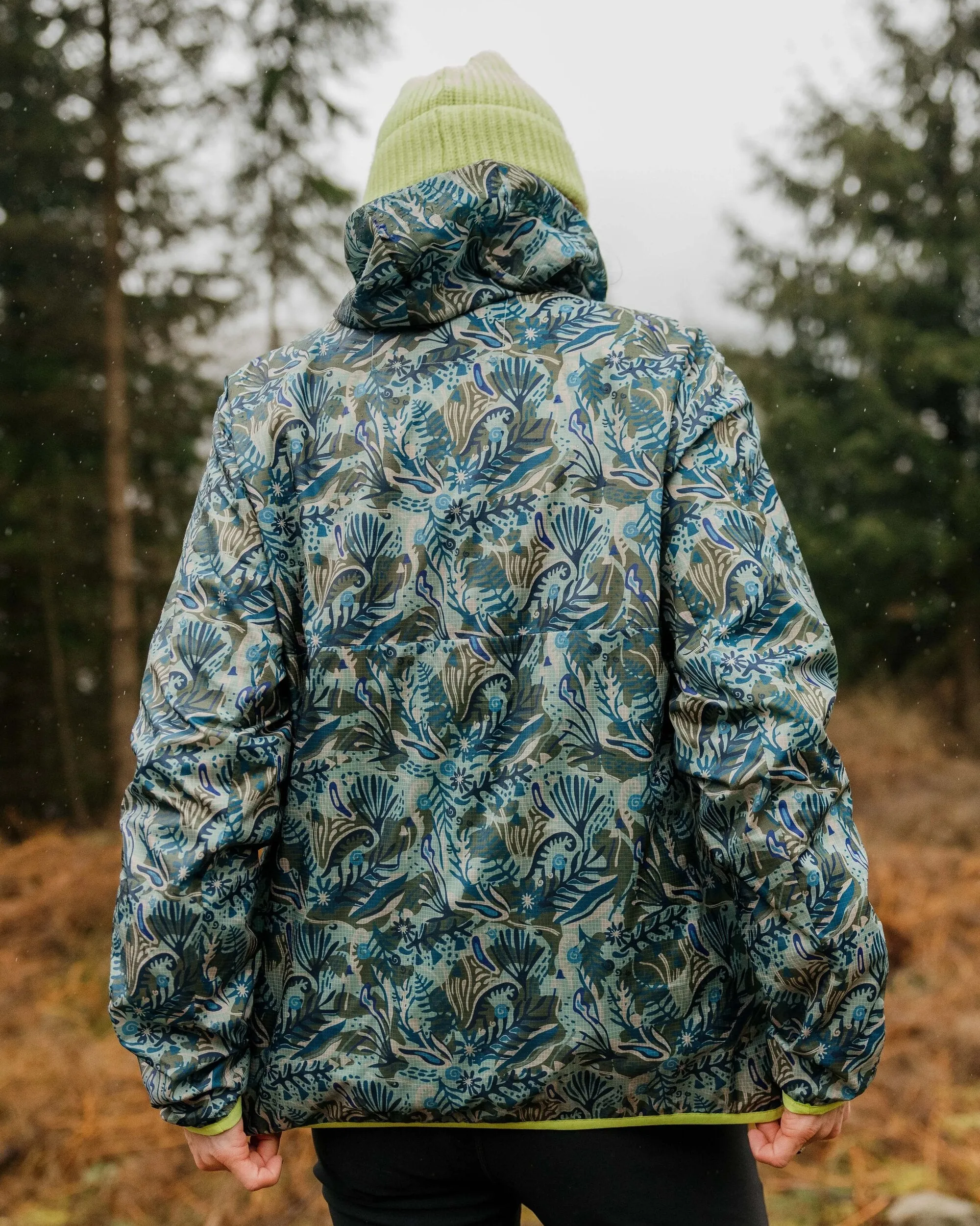 Viento Recycled Windshell Anorak - Abstract Seaweed Pistachio