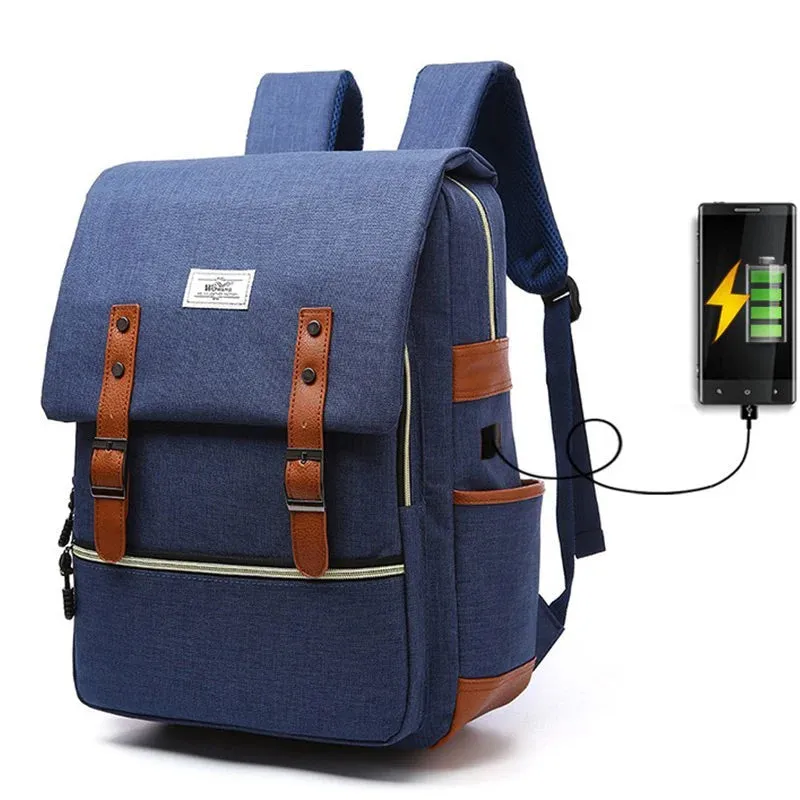 Vintage men And women canvas backpack