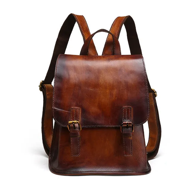 WhimsyLeather Vintage Jacquard Daypack Backpack